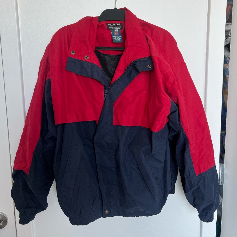Vintage Ralsport red and navy windbreaker